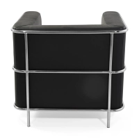 Sillón «Torino» de cuero italiano | Estructura de acero inoxidable