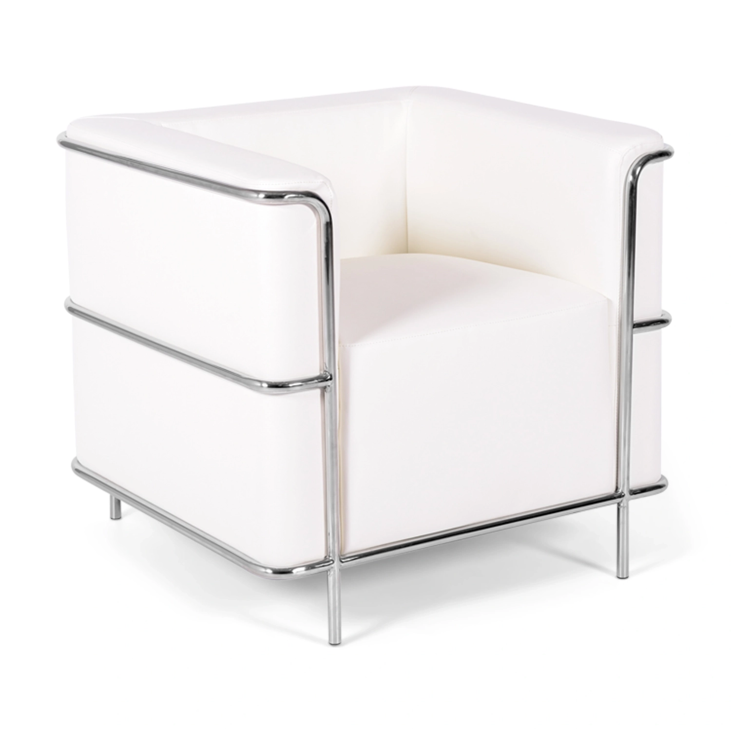 Fauteuil « Torino » en cuir italien | Structure en acier inoxydable