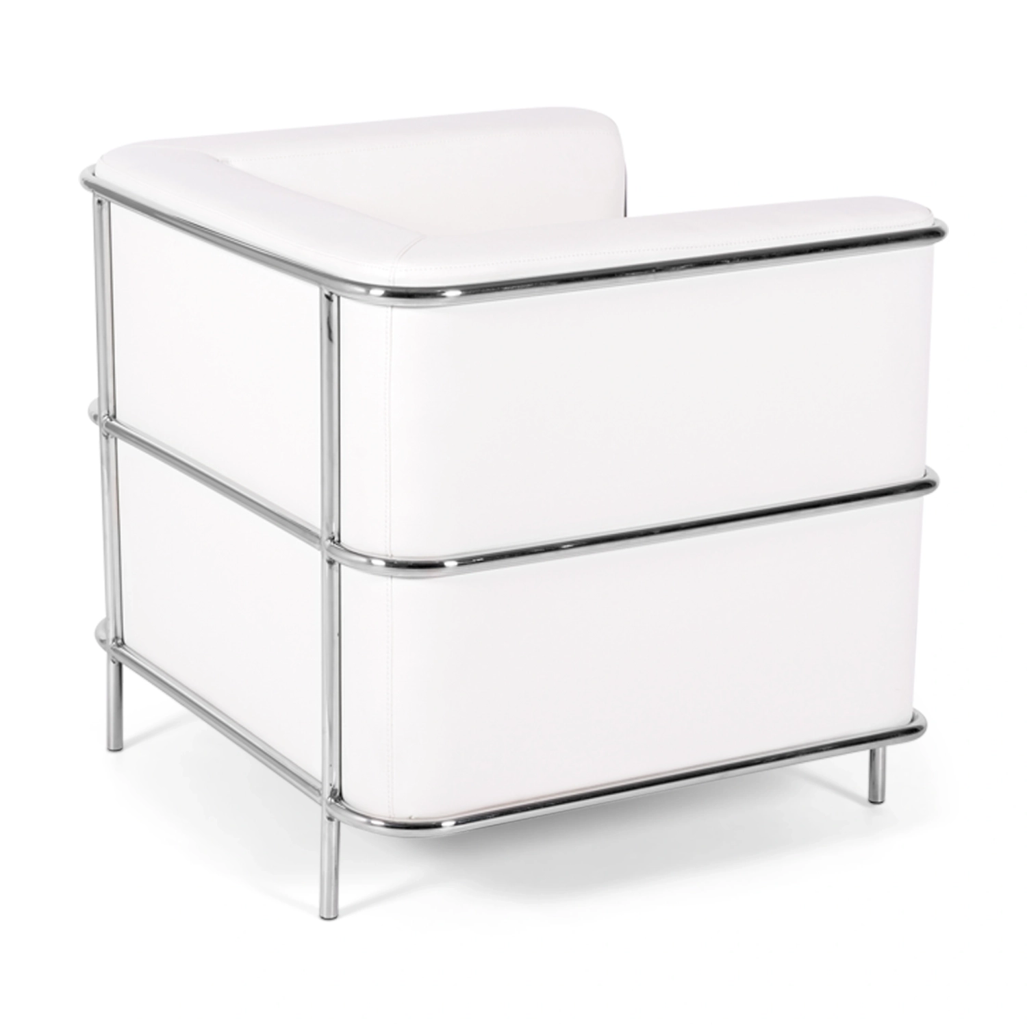 Fauteuil « Torino » en cuir italien | Structure en acier inoxydable