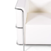 Fauteuil « Torino » en cuir italien | Structure en acier inoxydable