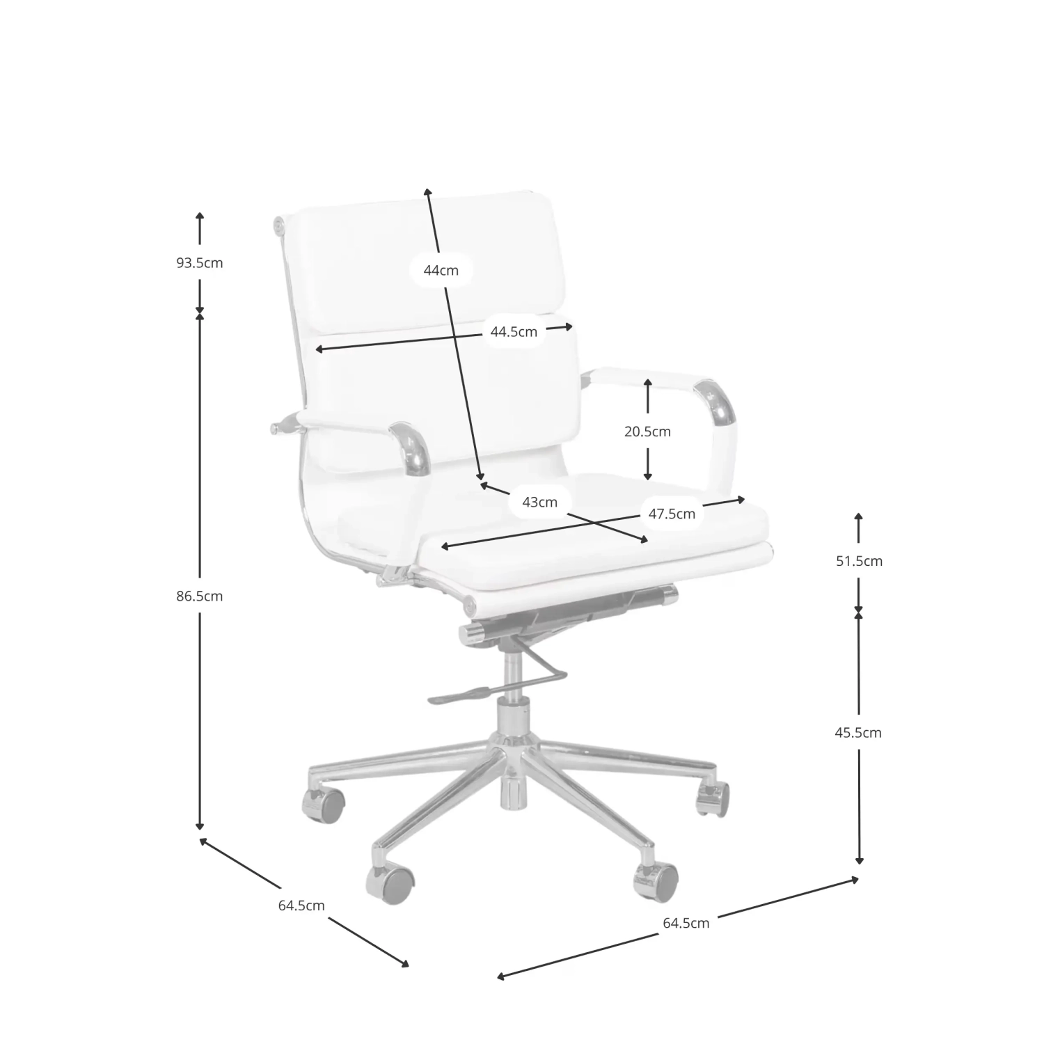 Task Premium Desk Chair | Italian Leather Office Chair with Wheels