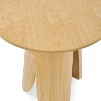 Mesa lateral Pluto em madeira de freixo escandinavo, 50 cm | Mesa redonda de madeira