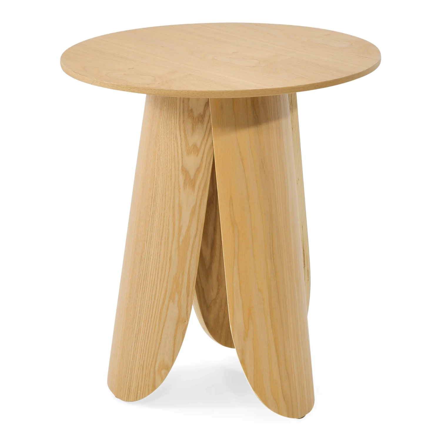 Stolik pomocniczy Pluto z drewna jesionowego w stylu skandynawskim, 50 cm | Okrągły stolik drewniany