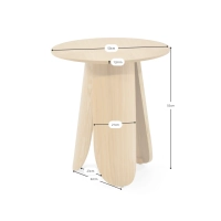 Stolik pomocniczy Pluto z drewna jesionowego w stylu skandynawskim, 50 cm | Okrągły stolik drewniany