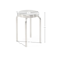 Delaware 45 cm roestvrijstalen lage kruk | Moderne designkruk