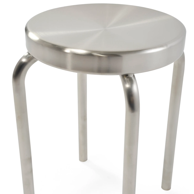 Delaware 45 cm roestvrijstalen lage kruk | Moderne designkruk