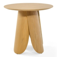 Mesa de comedor redonda de estilo escandinavo en madera de fresno
