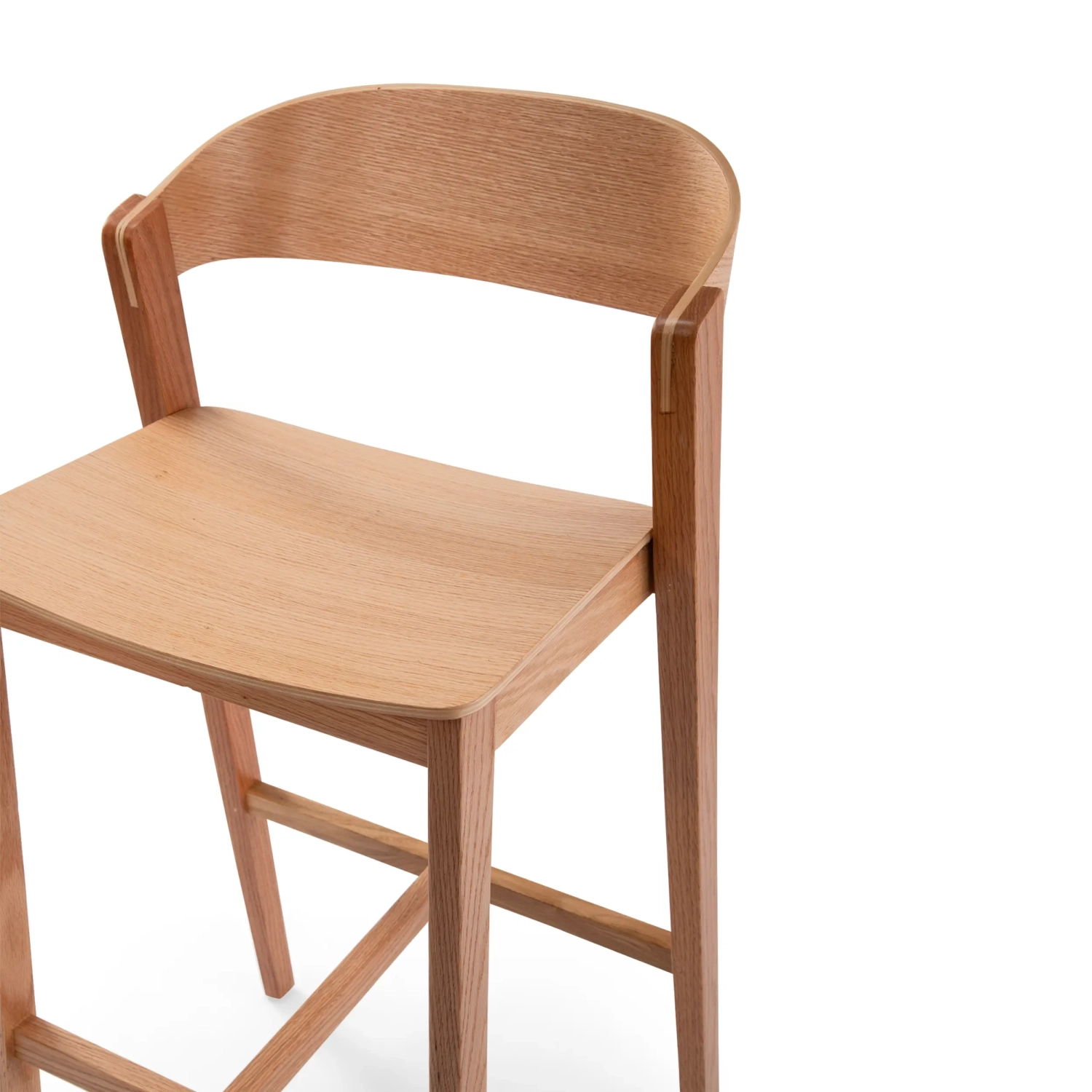Soho Tabouret de bar scandinave 76 cm | Bois de chêne ou de noyer