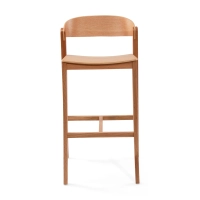 Soho Taburete de bar escandinavo de 76 cm | Madera de roble o nogal