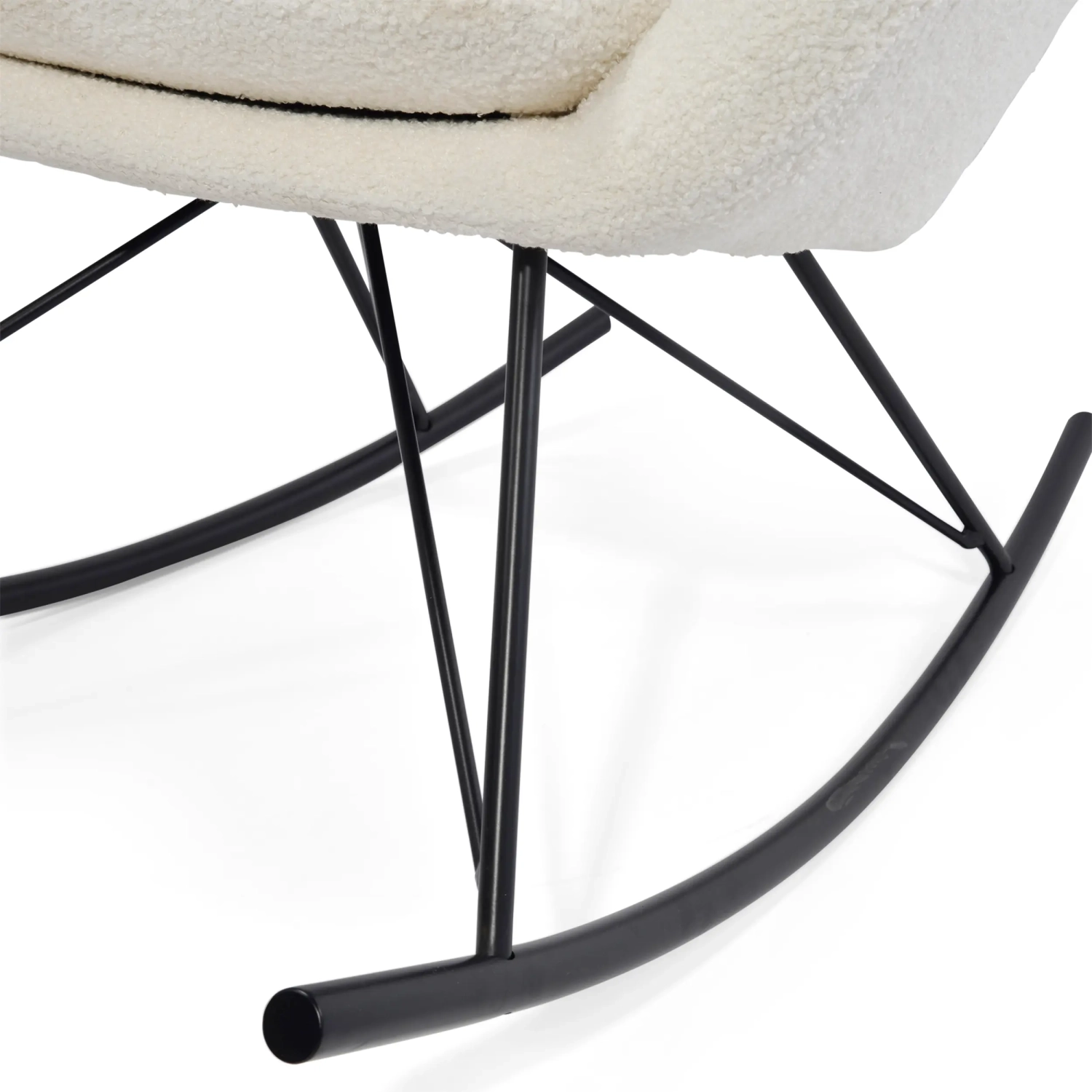 Cadeira de baloiço Nest Bouclé | Cadeira de baloiço de design moderno
