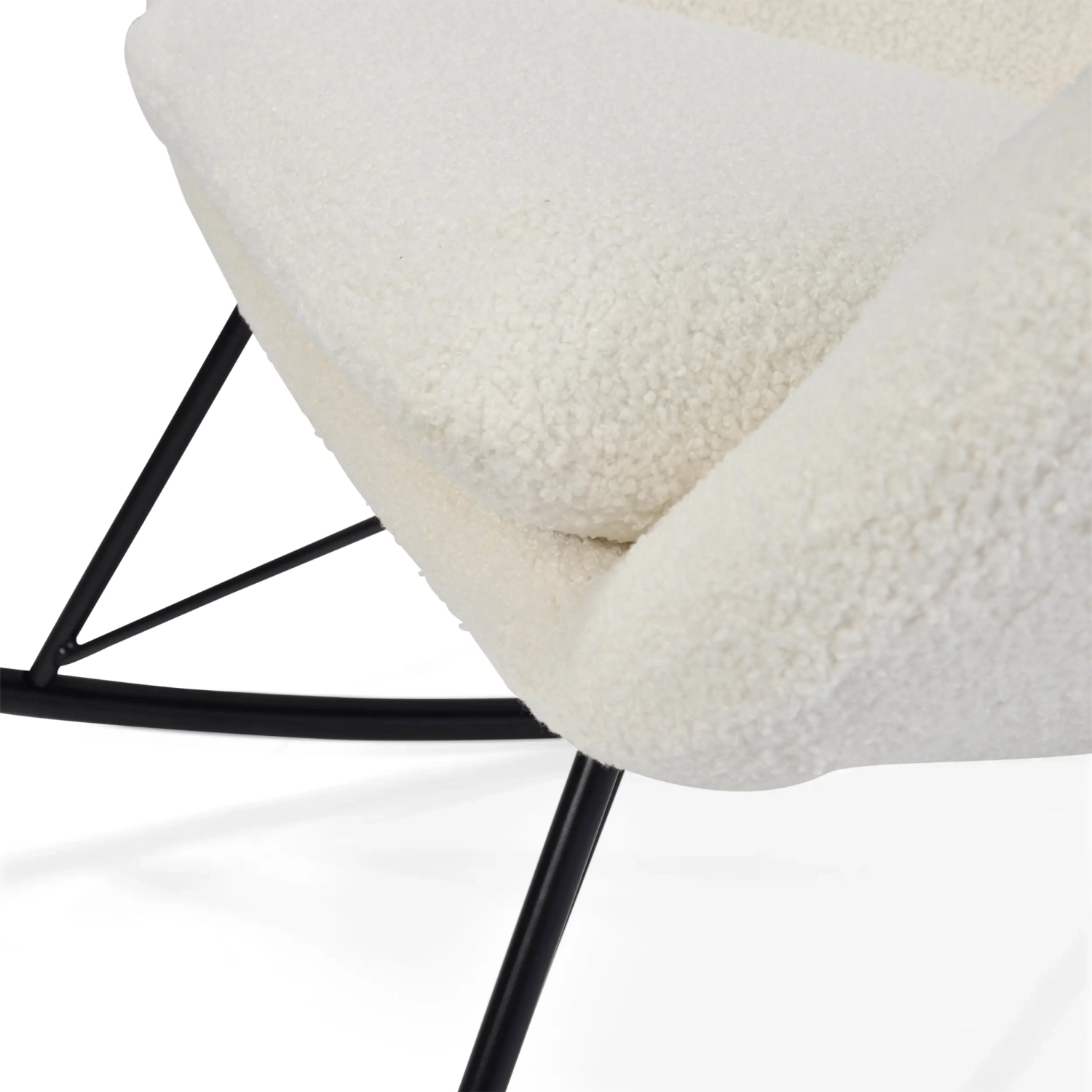 Fotel bujany Nest Bouclé | Nowoczesny designerski fotel bujany