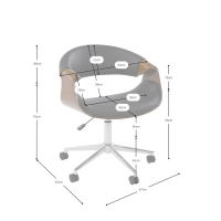 Burrow Chaise de bureau S en noyer | Design du milieu du siècle