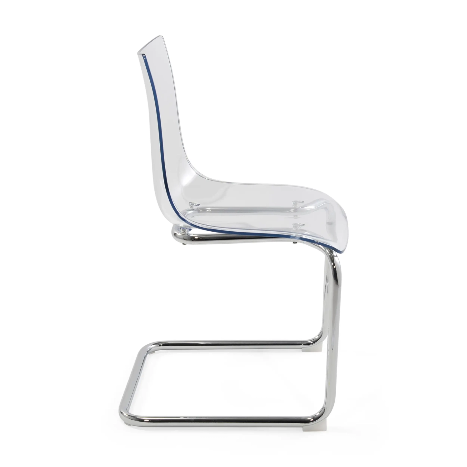 Dresden Transparent Designer-Stuhl | Polycarbonat und verchromter Stahl