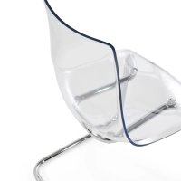 Silla de diseño «Dresden» transparente | Policarbonato y acero cromado