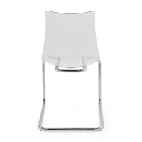 Cadeira de design transparente Dresden | Policarbonato e aço cromado