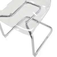 Cadeira de design transparente Dresden | Policarbonato e aço cromado