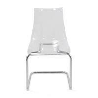 Cadeira de design transparente Dresden | Policarbonato e aço cromado