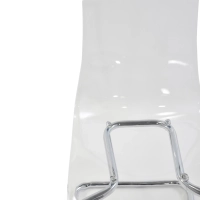 Silla de diseño «Dresden» transparente | Policarbonato y acero cromado