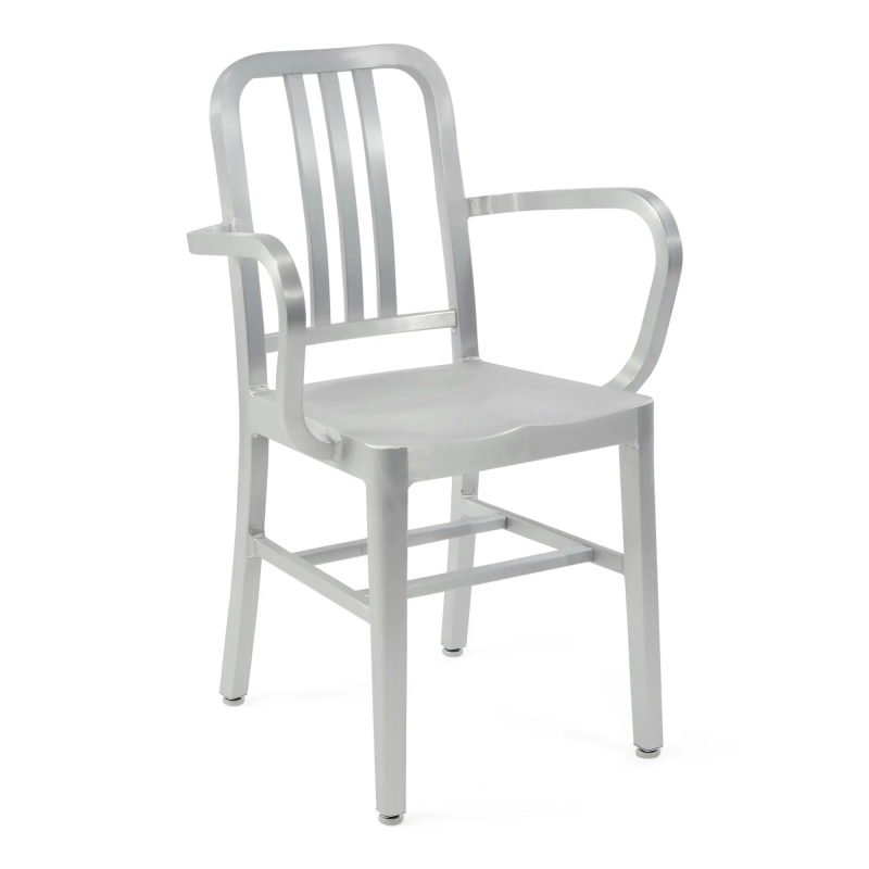 Chaise industrielle en aluminium Navi Army avec accoudoirs | Pour l'intérieur et l'extérieur