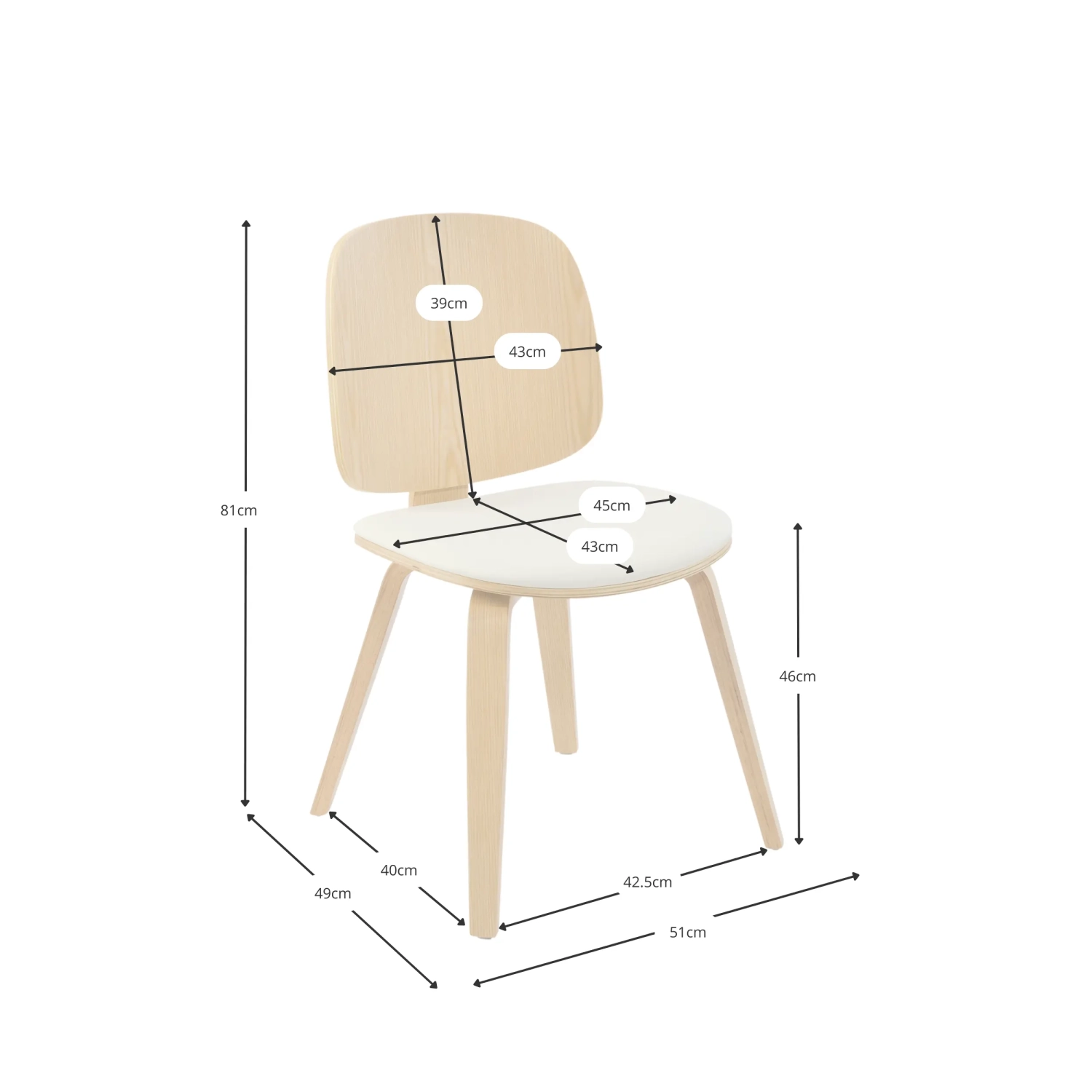 Hut S matstol i lönn | Nordic Skandinavisk design