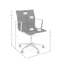 Silla de oficina de cuero con respaldo bajo Task Executive | Silla de oficina de gama alta