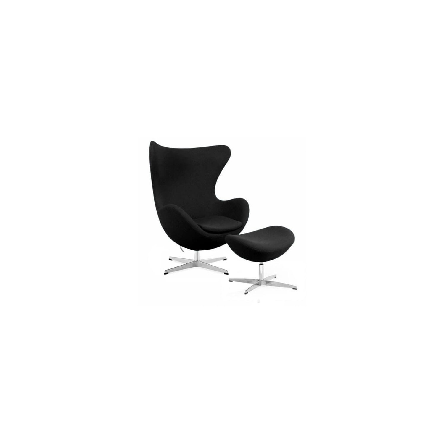 Replika židle na vejce s podnožkou od designéra Arne Jacobsen