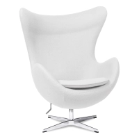 Replika fotela Egg z kaszmiru autorstwa projektanta Arne Jacobsen