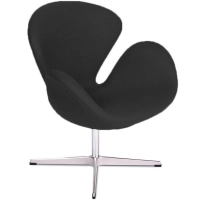 Replica della Swan Chair in cashmere di Arne Jacobsen