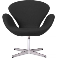 Replica della Swan Chair in cashmere di Arne Jacobsen