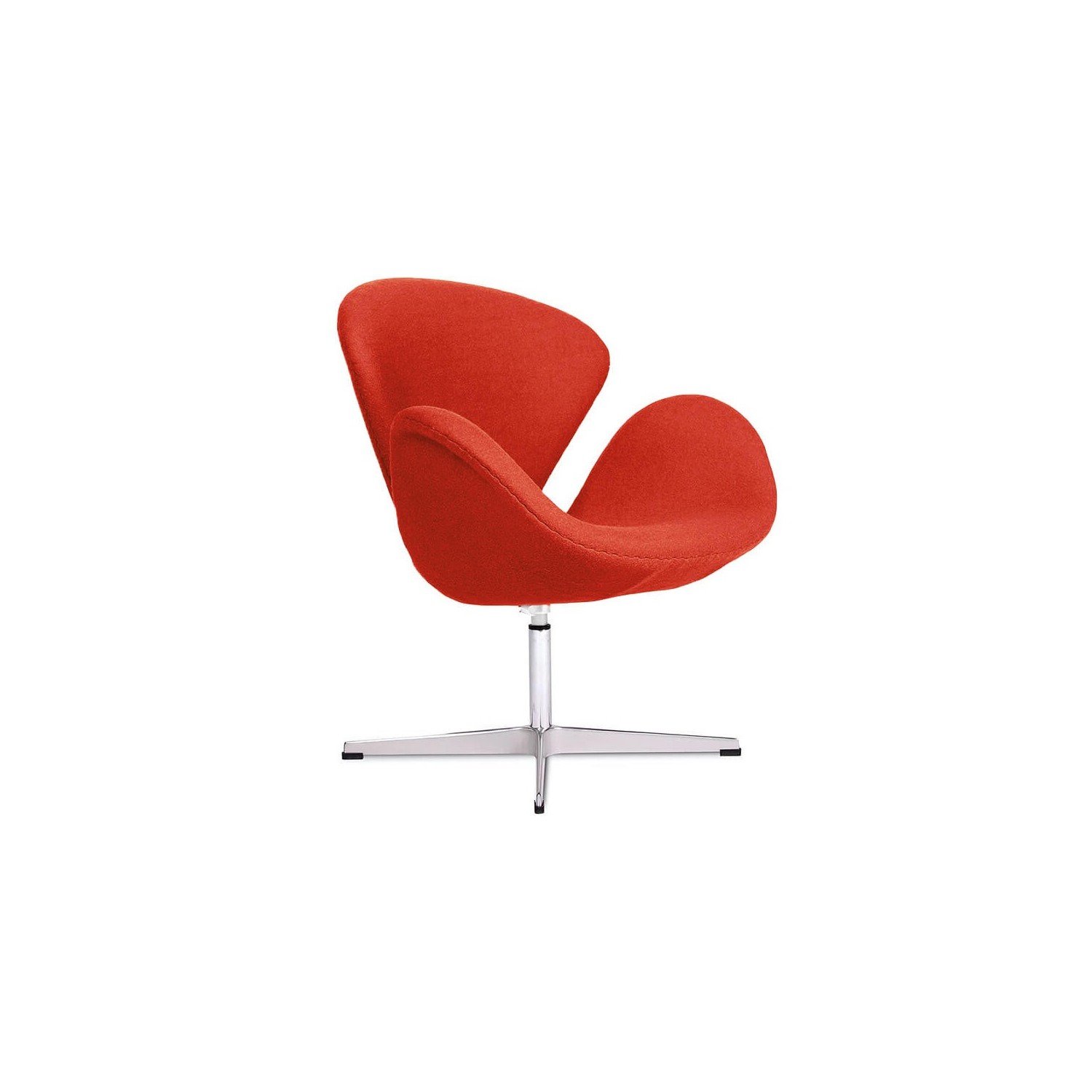 Replica della Swan Chair in cashmere di Arne Jacobsen