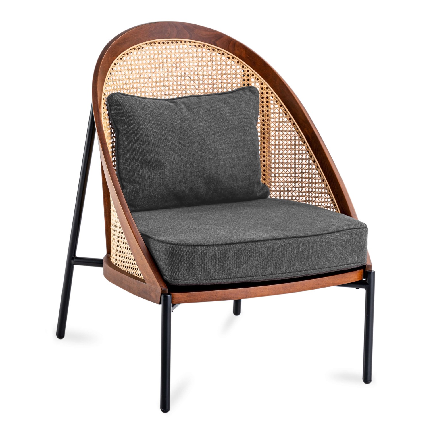 Robin Stuhl aus natürlichem Rattan und stilvollem Baumwollkissen skandinavisch
