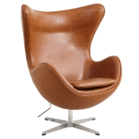 Replica Egg Chair i vintage distressed konstläder