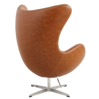 Replika fotela Egg Chair w stylu vintage z postarzanej skóry ekologicznej