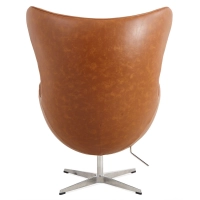 Replika fotela Egg Chair w stylu vintage z postarzanej skóry ekologicznej