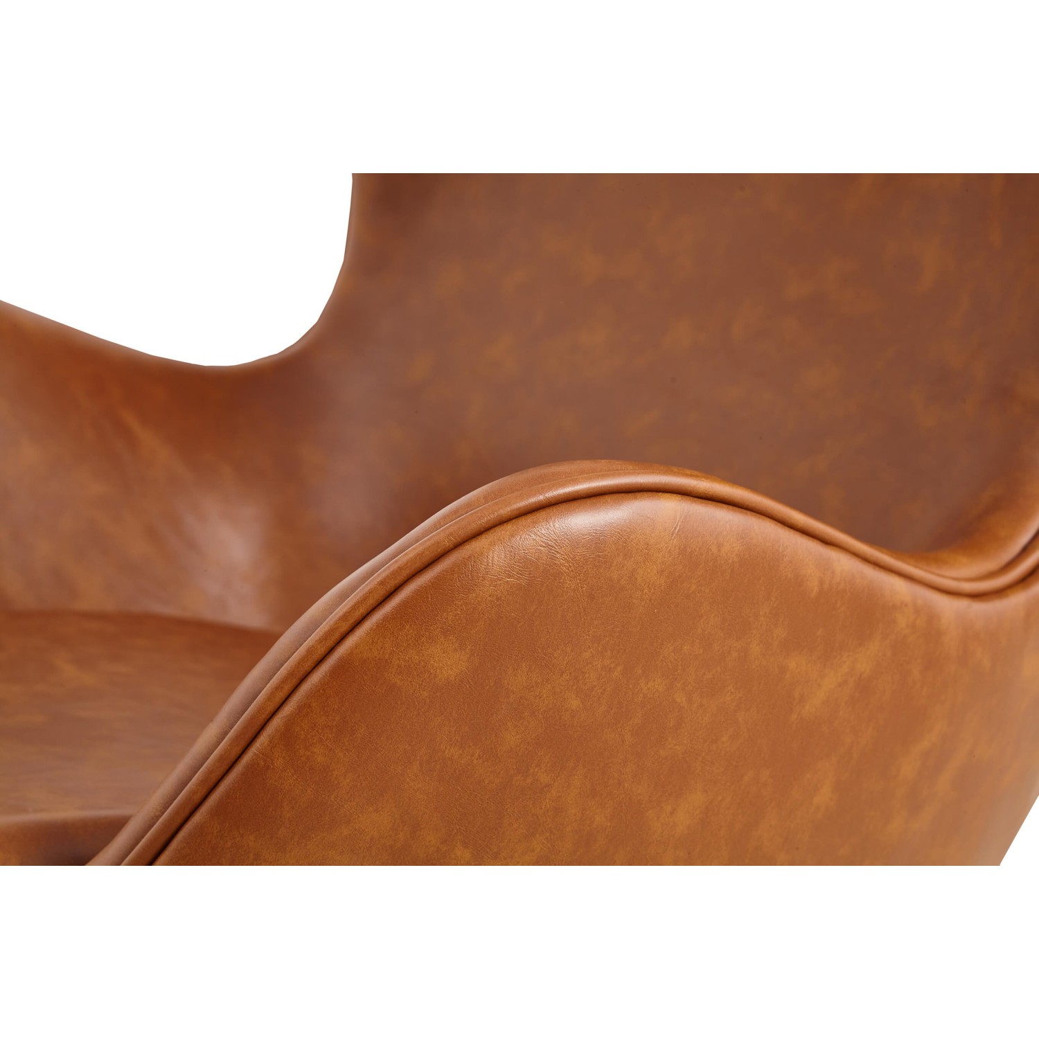 Replica Egg Chair in vintage verweerd kunstleer