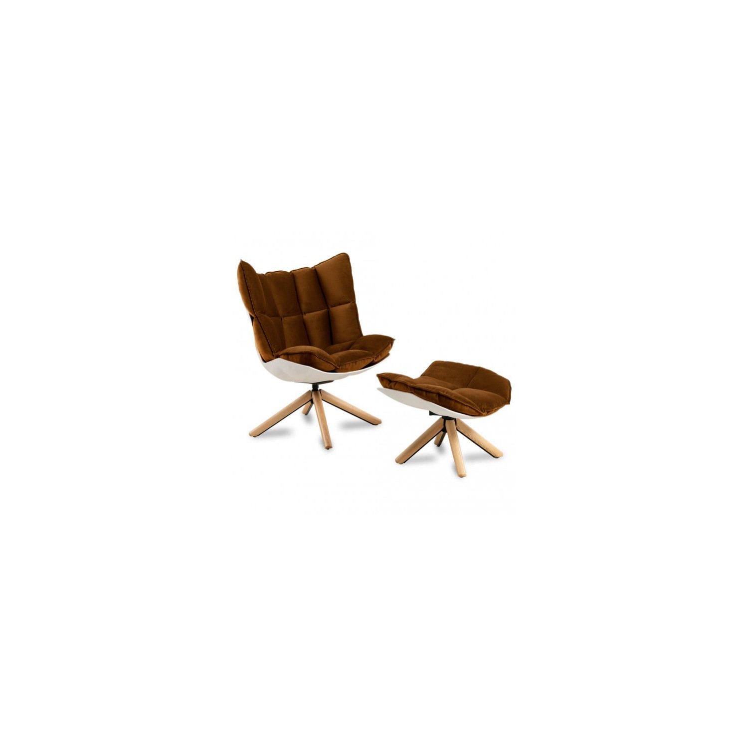 Réplica da poltrona Design Poltrona Husk com apoio para os pés da magnífica designer Patricia Urquiola