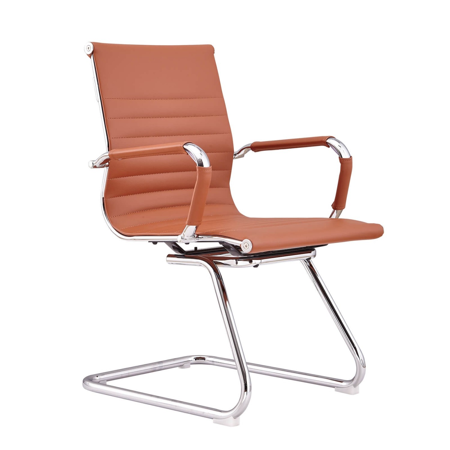 Chaise de Bureau Alu Lowback Fixed Edition en Similicuir