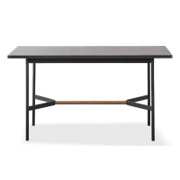 Table à Manger Rectangulaire Blackstorm 140x80cm en Bois de Chêne