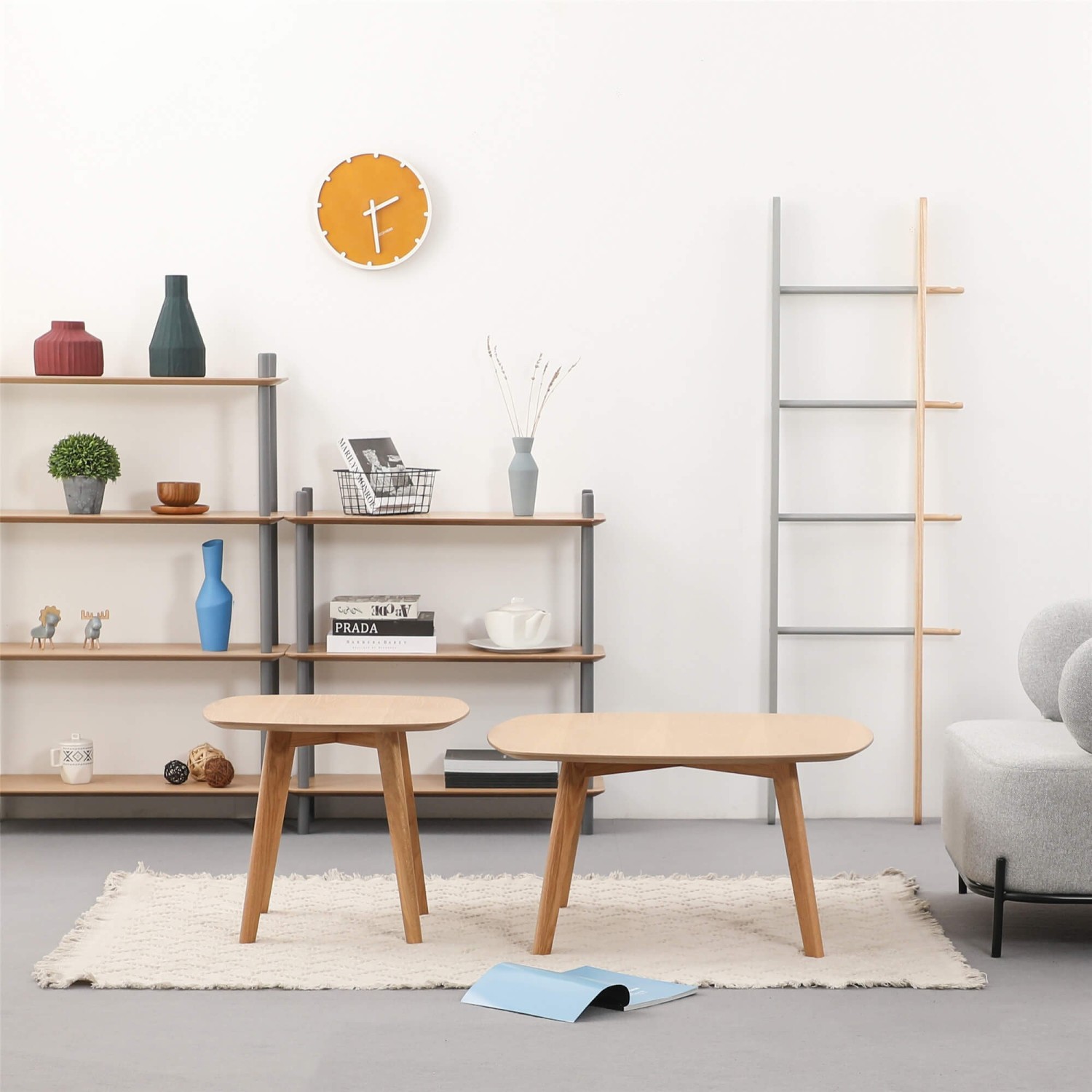 Set de Mesas Auxiliares Northpole en Madera de Roble