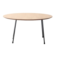 Mesa de centro redonda 80cm em madeira de carvalho
