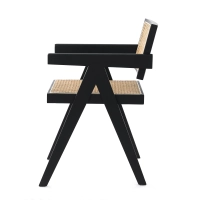Réplique de la chaise Chandigarh avec accoudoirs du designer Pierre Jeanneret 