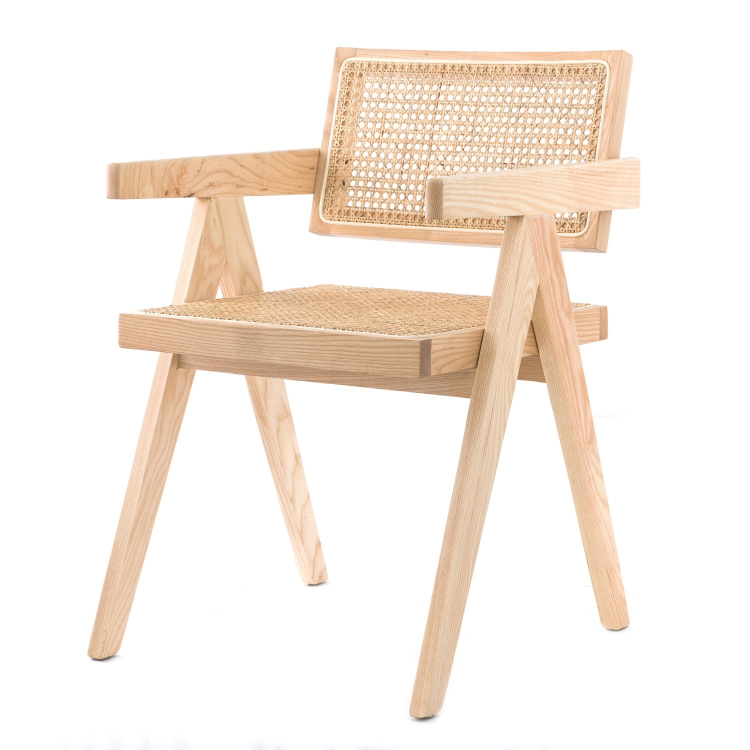 Replica Chandigarh Stuhl mit Armlehnen von Designer Pierre Jeanneret 