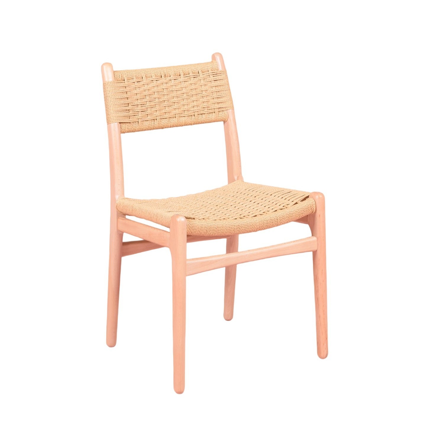 Silla nórdica Liam en madera de haya y cuerda natural