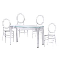 Pack Ghost Tisch 120cm und 4 Stühle Felipe Ghost