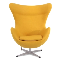 Replika židle Egg v kašmíru od designéra Arne Jacobsen