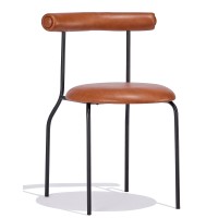 Cadeira industrial Elbow estofada em pele sintética
