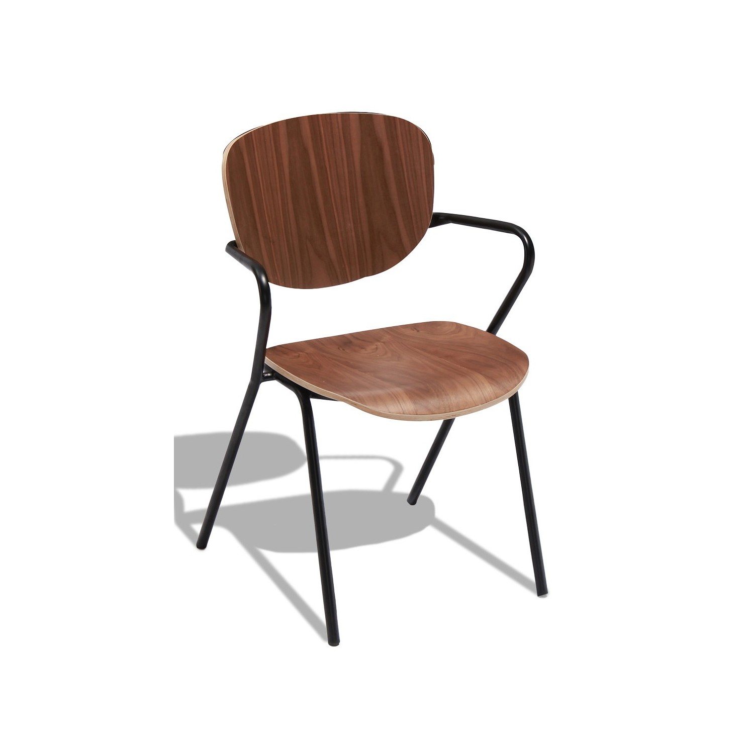 Industriell stol Alpha i valnötsträ