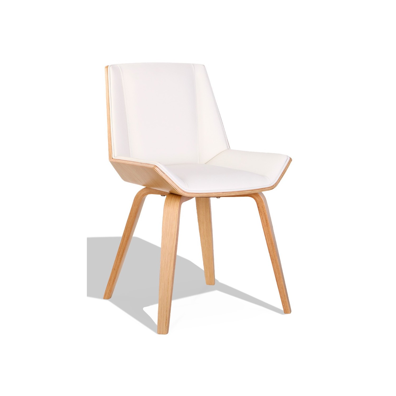 Chaise Nordic Plywood S avec coussin en similicuir et bois d'érable