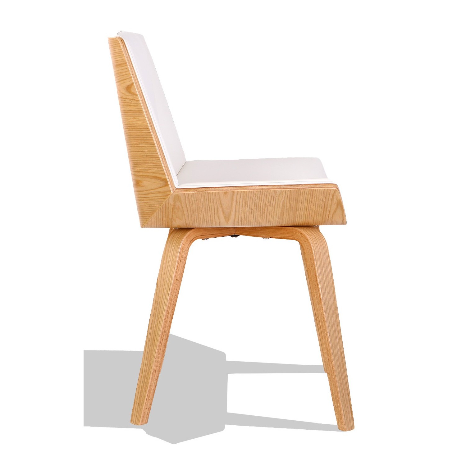 Nordic Plywood S-stoel met kunstleer en kussen van esdoornhout
