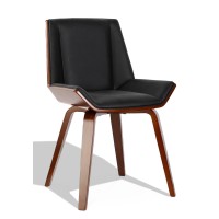 Silla Nordic Plywood S con cojín de polipiel y madera de nogal